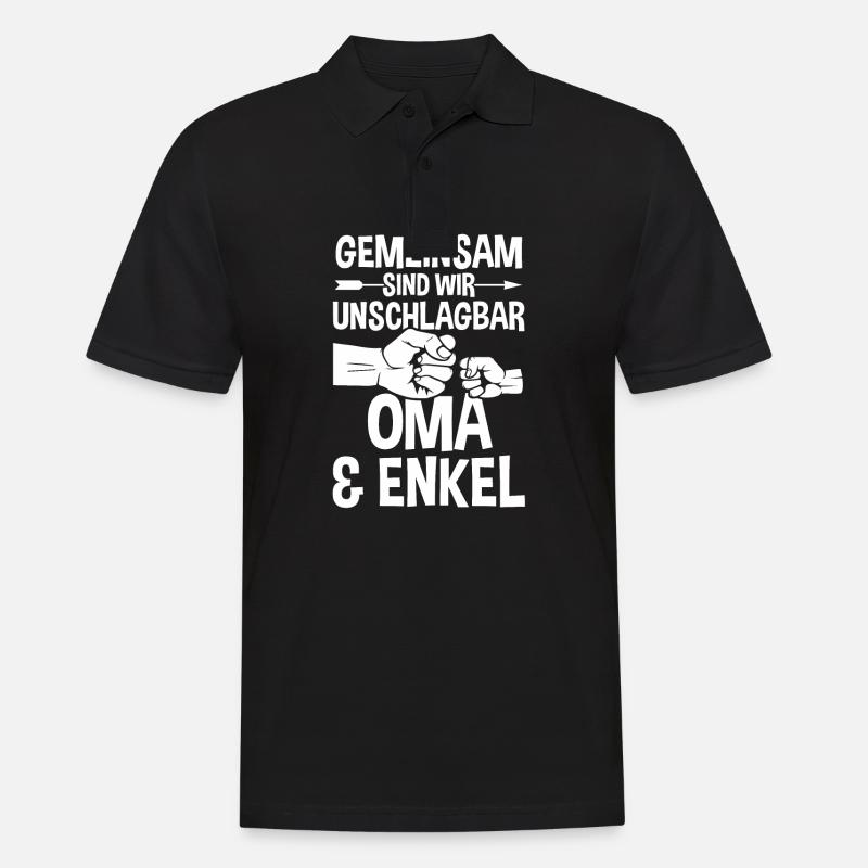Oma Großmutter und Enkel - Männer Poloshirt - Schwarz
