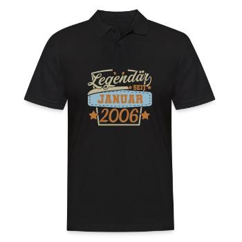 Januar 2006 Geburtstag Sprüche Retro - Männer Poloshirt - Schwarz - Vorne - Kai (181cm)