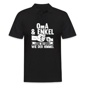 Oma Großmutter und Enkel - Männer Poloshirt - Schwarz - Vorne - Kai (181cm)