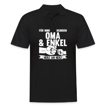 Oma Großmutter und Enkel - Männer Poloshirt - Schwarz - Vorne - Kai (181cm)