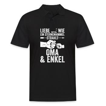 Oma Großmutter und Enkel - Männer Poloshirt - Schwarz - Vorne - Kai (181cm)