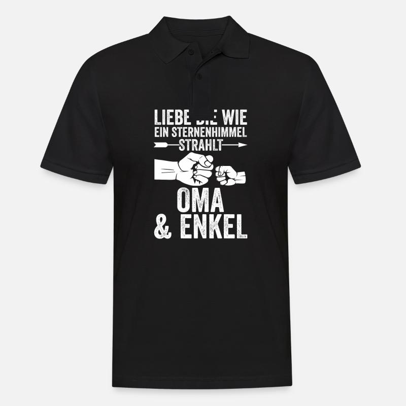 Oma Großmutter und Enkel - Männer Poloshirt - Schwarz