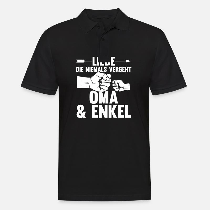 Oma Großmutter und Enkel - Männer Poloshirt - Schwarz