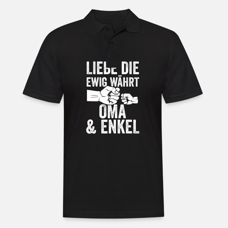 Oma Großmutter und Enkel - Männer Poloshirt - Schwarz