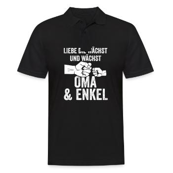 Oma Großmutter und Enkel - Männer Poloshirt - Schwarz - Vorne - Kai (181cm)