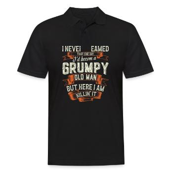 Grumpy Old Man Vatertag Großvater Rentner Geschenk - Männer Poloshirt - Schwarz - Vorne - Kai (181cm)