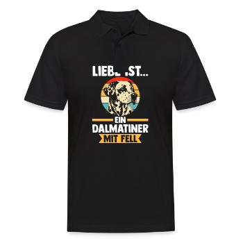 Hund Dalmatiner - Männer Poloshirt - Schwarz - Vorne - Kai (181cm)