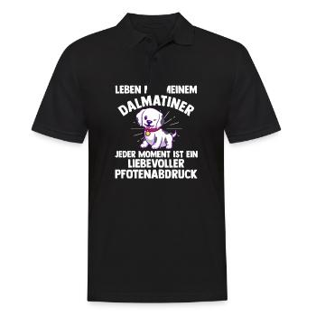 Hund Dalmatiner - Männer Poloshirt - Schwarz - Vorne - Kai (181cm)