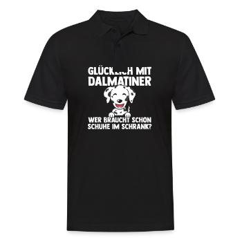 Hund Dalmatiner - Männer Poloshirt - Schwarz - Vorne - Kai (181cm)