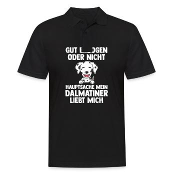Hund Dalmatiner - Männer Poloshirt - Schwarz - Vorne - Kai (181cm)