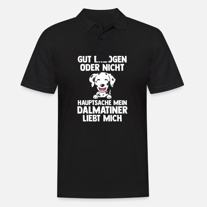 Hund Dalmatiner - Männer Poloshirt - Schwarz