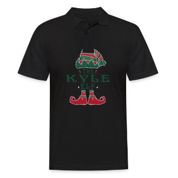 Der Kyle Elf Pyjama für lustige Weihnachtsferien - Männer Poloshirt - Schwarz - Vorne - Kai (181cm)