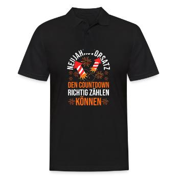 Neujahr Feuerwerk Silvester - Männer Poloshirt - Schwarz - Vorne - Kai (181cm)