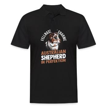 Australian Shepherd Hund Aussie - Männer Poloshirt - Schwarz - Vorne - Kai (181cm)