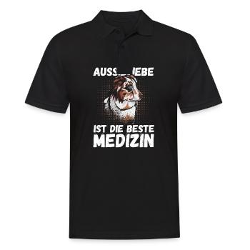 Australian Shepherd Hund Aussie - Männer Poloshirt - Schwarz - Vorne - Kai (181cm)