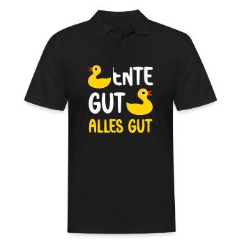 Ente gut alles gut lustige Enten Sprüche süße Ente - Männer Poloshirt - Schwarz - Vorne - Kai (181cm)
