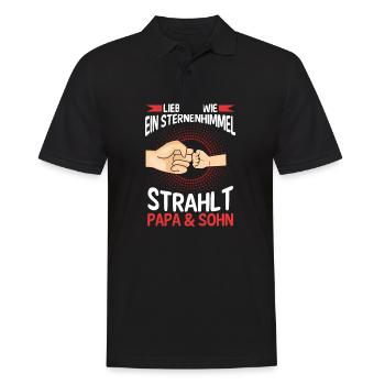 Papa Sohn Vater Familie Geschenk - Männer Poloshirt - Schwarz - Vorne - Kai (181cm)