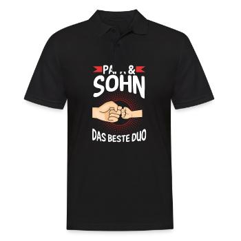 Papa Sohn Vater Familie Geschenk - Männer Poloshirt - Schwarz - Vorne - Kai (181cm)
