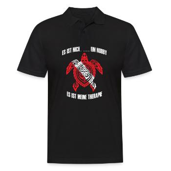 Es Ist Nicht Nur Ein Hobby Es Ist Meine Therapie - Männer Poloshirt - Schwarz - Vorne - Kai (181cm)