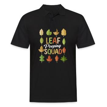 Leaf Peeping Squad Autumn Leaf Peeper - Men's Polo Shirt - black - Front - Kai (181cm)