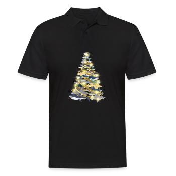 Shark Diver Christmas X-Mas Shark Christmas Tree - Männer Poloshirt - Schwarz - Vorne - Kai (181cm)