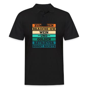 Wein Hund Golden Retriever - Männer Poloshirt - Schwarz - Vorne - Kai (181cm)