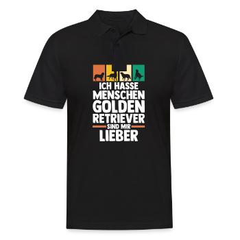 Dog Golden Retriever - Men's Polo Shirt - black - Front - Kai (181cm)