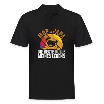 Hundepapa Mopspapa Herrchen Hund Mops - Männer Poloshirt - Schwarz - Vorne - Kai (181cm)