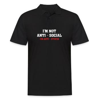 Ich bin nicht antisozialer Humor, Sarkasmus, lustig - Männer Poloshirt - Schwarz - Vorne - Kai (181cm)