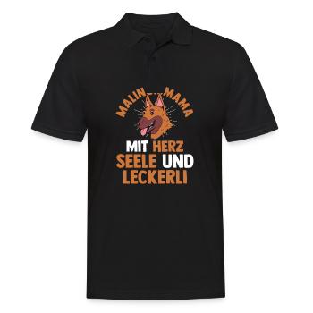 Belgischer Schäferhund Hund Malinois - Männer Poloshirt - Schwarz - Vorne - Kai (181cm)