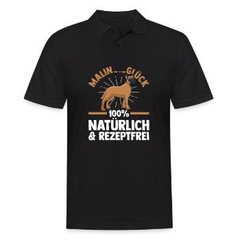 Belgischer Schäferhund Hund Malinois - Männer Poloshirt - Schwarz - Vorne - Kai (181cm)