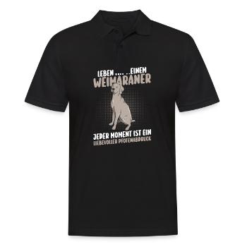 Hund Weimaraner - Männer Poloshirt - Schwarz - Vorne - Kai (181cm)
