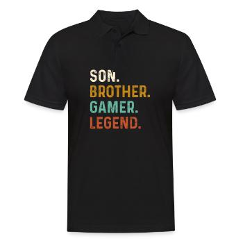 Son Brother Video Gamer Legend Gaming - Men's Polo Shirt - black - Front - Kai (181cm)