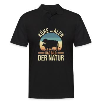 Kuh Bauer Bauernhof Kuhbauer Kühe - Männer Poloshirt - Schwarz - Vorne - Kai (181cm)