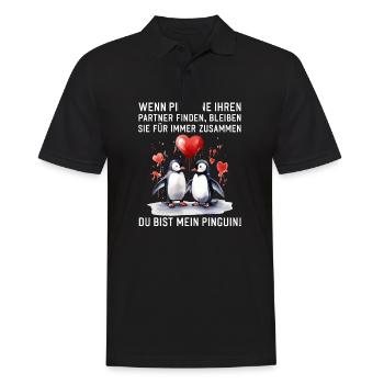 Wenn Pinguine Ihre Liebe finden Pärchen Sprüche - Männer Poloshirt - Schwarz - Vorne - Kai (181cm)