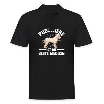 Hund Pudel - Männer Poloshirt - Schwarz - Vorne - Kai (181cm)