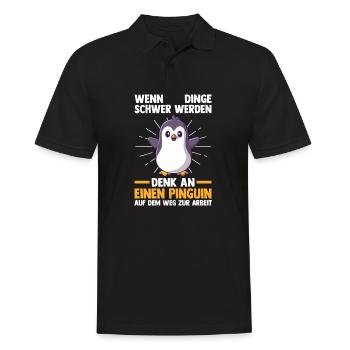 Cute Penguin - Men's Polo Shirt - black - Front - Kai (181cm)