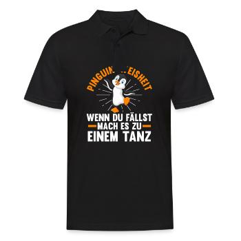 Süße Pinguin - Männer Poloshirt - Schwarz - Vorne - Kai (181cm)