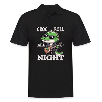 Krokodil Gitarren-Musikliebhaber - Männer Poloshirt - Schwarz - Vorne - Kai (181cm)