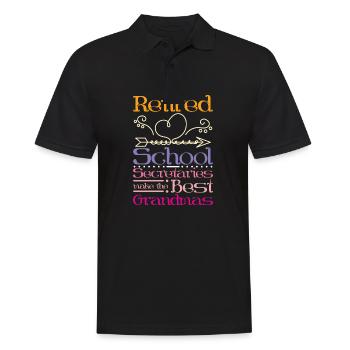 Retired school secretaries make the best grandmas - Männer Poloshirt - Schwarz - Vorne - Kai (181cm)