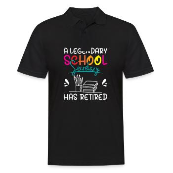A legendary school secretary has retired - Männer Poloshirt - Schwarz - Vorne - Kai (181cm)