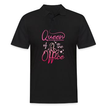 School secretary Queen of the office - Männer Poloshirt - Schwarz - Vorne - Kai (181cm)