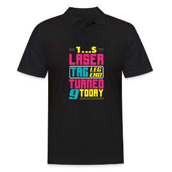 Lasertag-geburtstagsfeier – Lasertag 9 - Männer Poloshirt - Schwarz - Vorne - Kai (181cm)