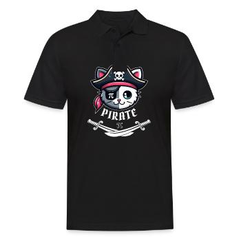 Gasparilla Cat Pirate 3.14 Pi Day Math Science - Men's Polo Shirt - black - Front - Kai (181cm)