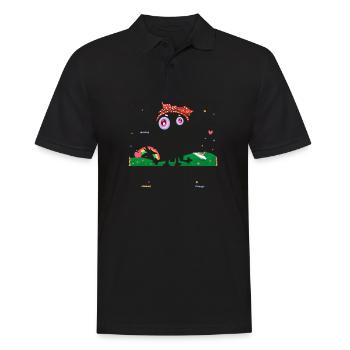 100 Tage Schulkatze ES IST IN ORDNUNG, MIR GEHT ES GUT - Männer Poloshirt - Schwarz - Vorne - Kai (181cm)