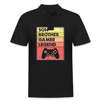 fils frère gamer legend - j’ai mis le jeu en pause pour - Polo Homme - noir - Devant - Kai (181cm)