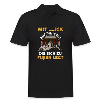 Bergsteiger Wandern Wanderer Klettern Bergsteigen - Männer Poloshirt - Schwarz - Vorne - Kai (181cm)
