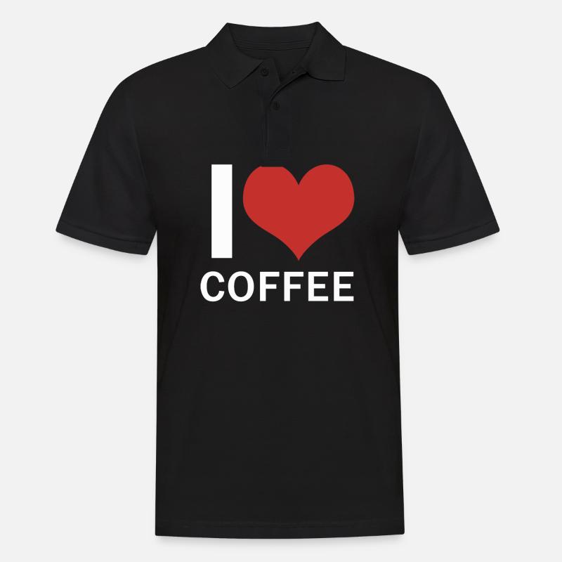 I Love Coffee - Männer Poloshirt - Schwarz