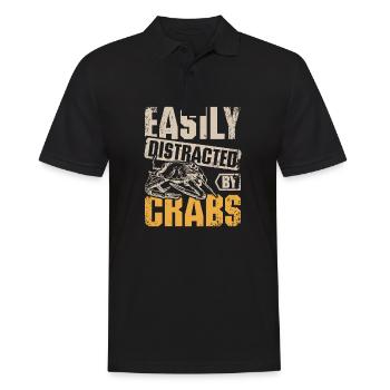 Easily distracted by crabs - Men's Polo Shirt - black - Front - Kai (181cm)