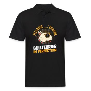 Chien Bull Terrier - Polo Homme - noir - Devant - Kai (181cm)